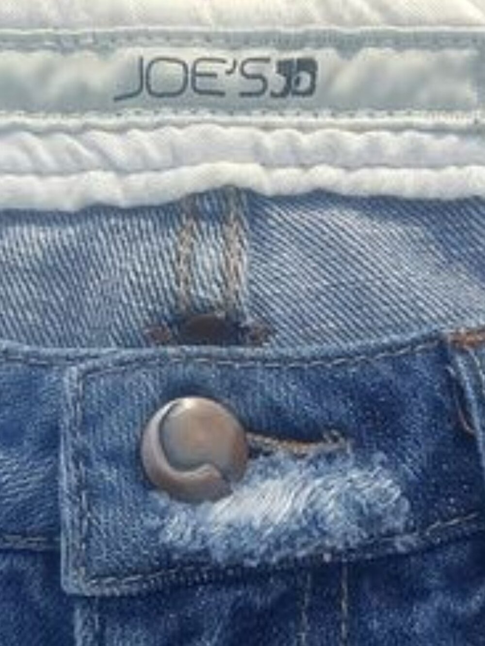 Joe's Jeans Simne SZ 26 Factory Distressed Blue Jeans Powder Pink Stitching
